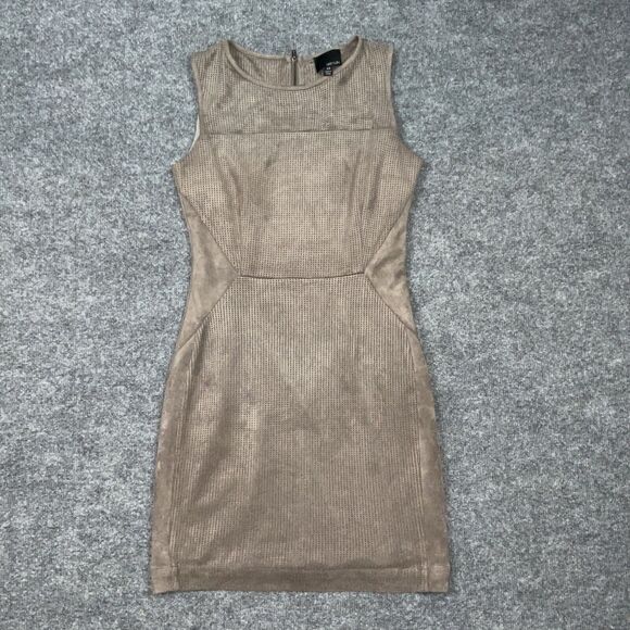 Anthropologie Dress Womens Size XS Brown Suede GREYLIN Moscow Sleeveless Zipper - Picture 1 of 11